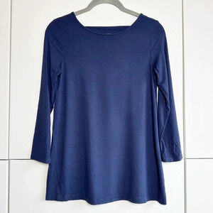 Lilly Pulitzer Navy Blue 3/4 Sleeve Top With Strappy Back Detail Size XS T Shirt